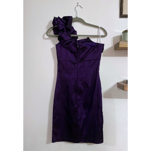 Snap Royal Purple One-shoulder Ruffle Dress - Picture 2 of 3